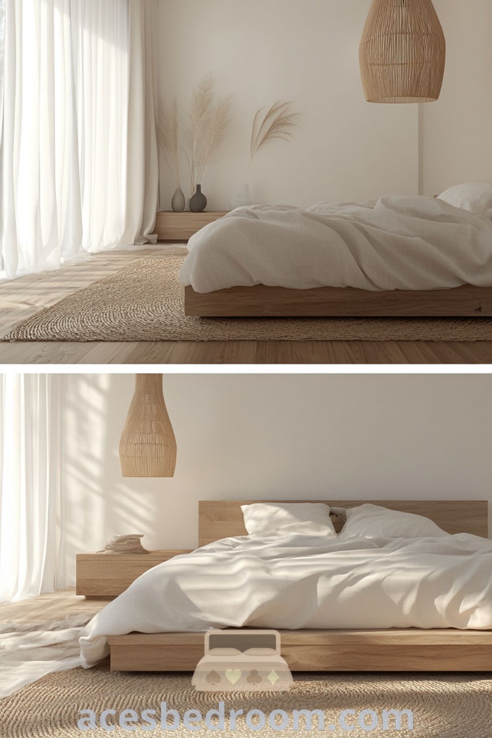 Tranquil minimalist bedroom on acesbedroom.com showcasing simple furniture, calming design, soft textures, and peaceful environment for a relaxing space.