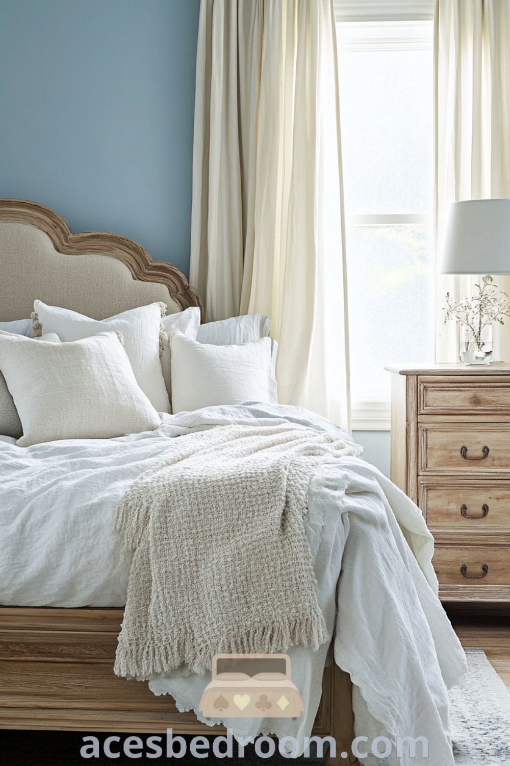Serene French Country Bedroom on acesbedroom.com showcasing cozy home decor ideas, tranquil ambiance, and inspiring design inspirations for a warm and sophisticated look.