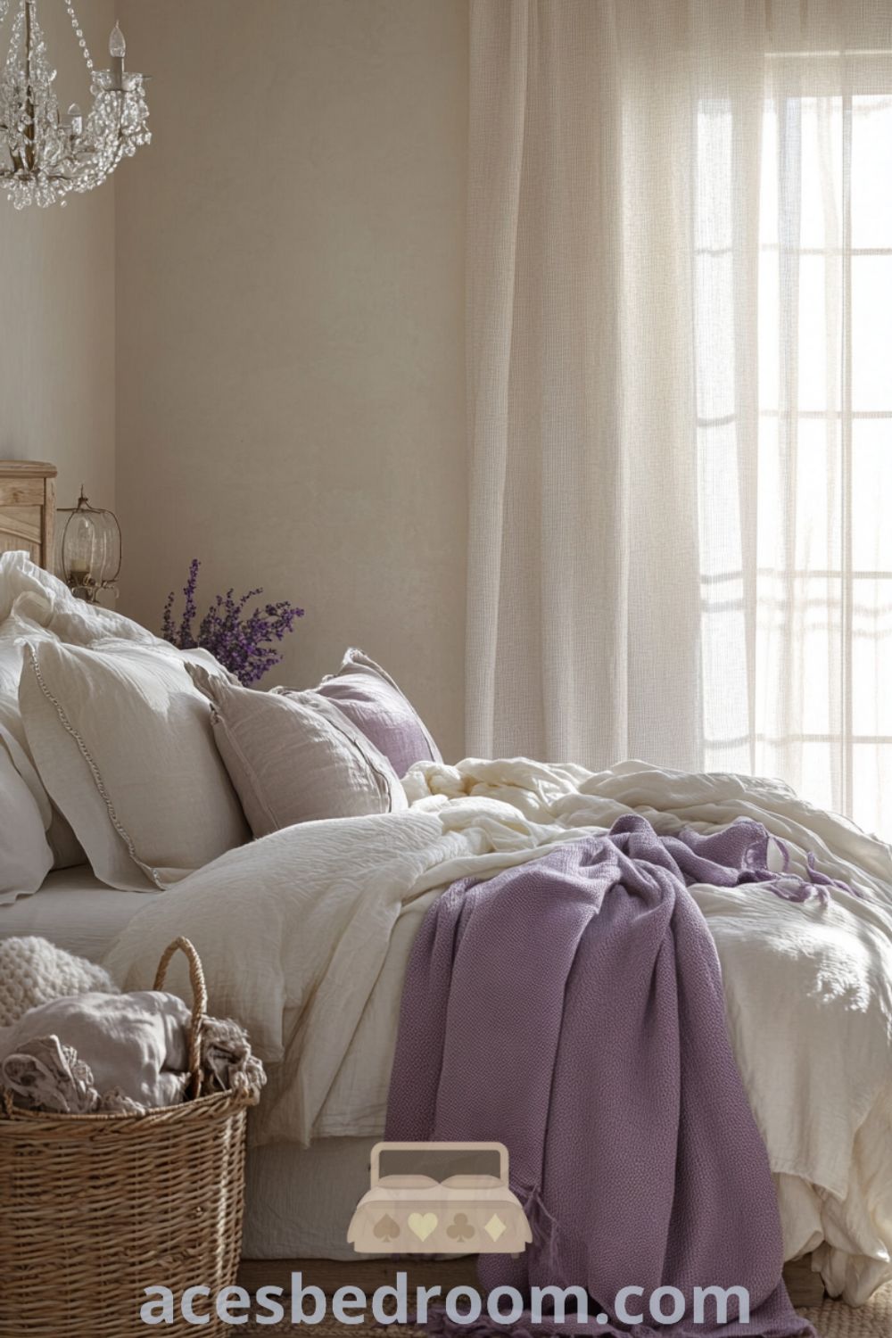 Tranquil lavender bedroom design on acesbedroom.com featuring cozy home elements, design ideas for a warm and sophisticated look, and cozy aesthetic inspirations.