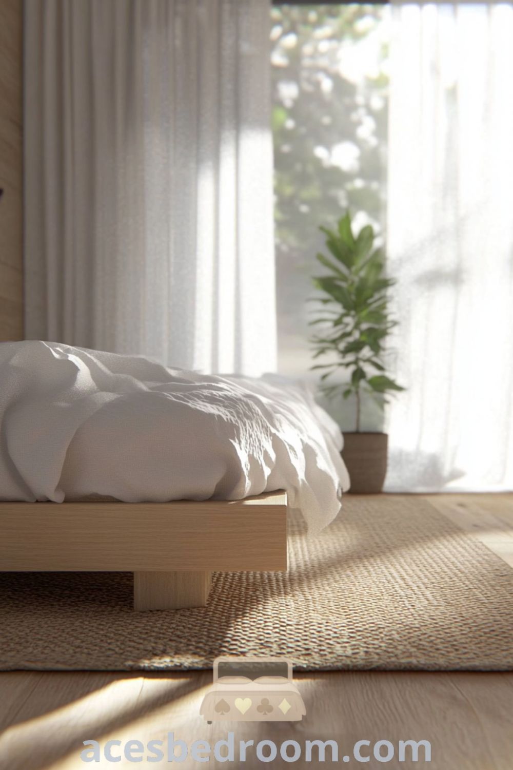 Tranquil minimalist bedroom on acesbedroom.com showcasing clean lines, soft textures, a neutral palette, and ideas for a relaxing space that ensure a peaceful environment.
