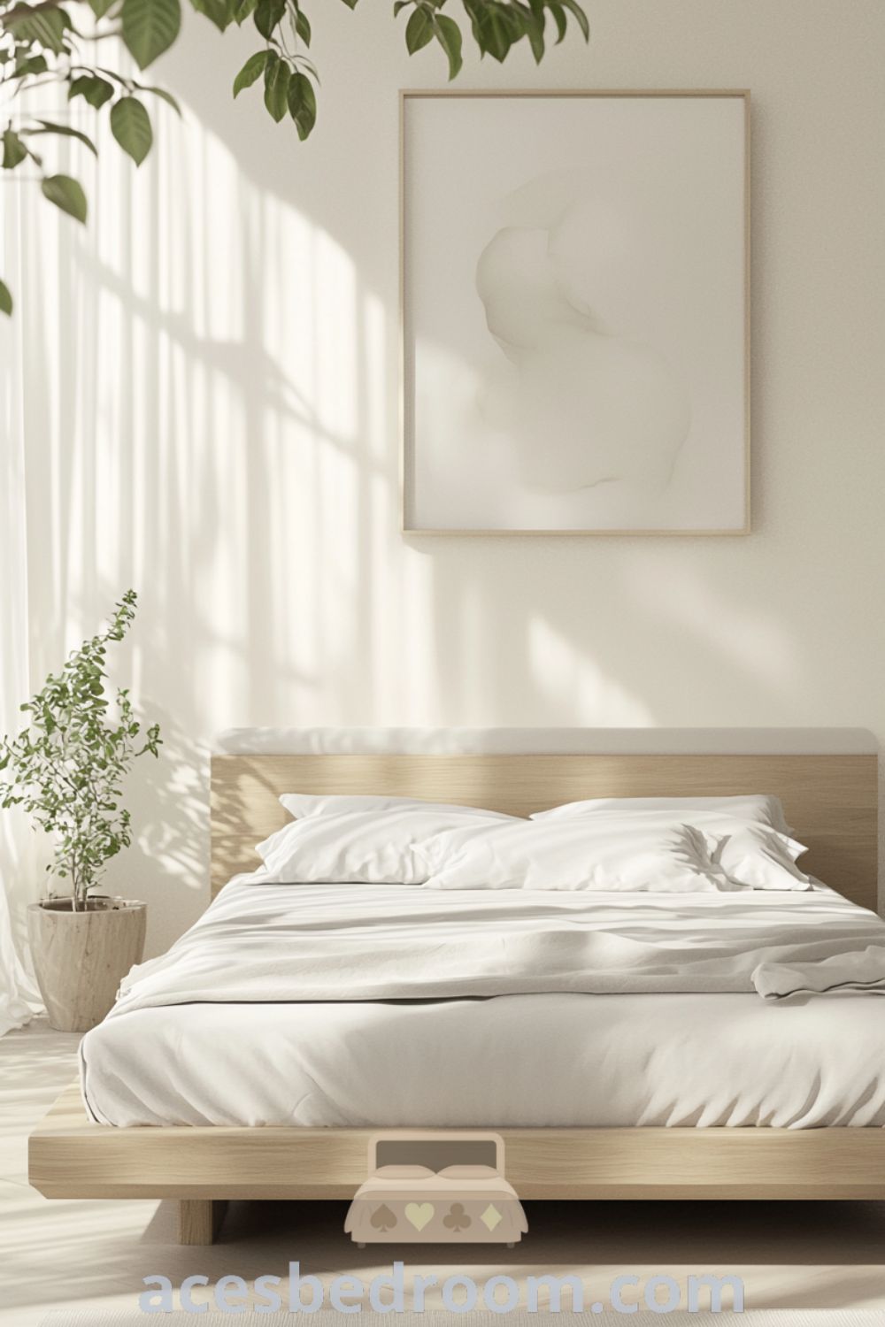 Tranquil minimalist bedroom on acesbedroom.com featuring a serene palette, minimalist bedroom ideas, clean lines, and soft textures for a relaxing space.