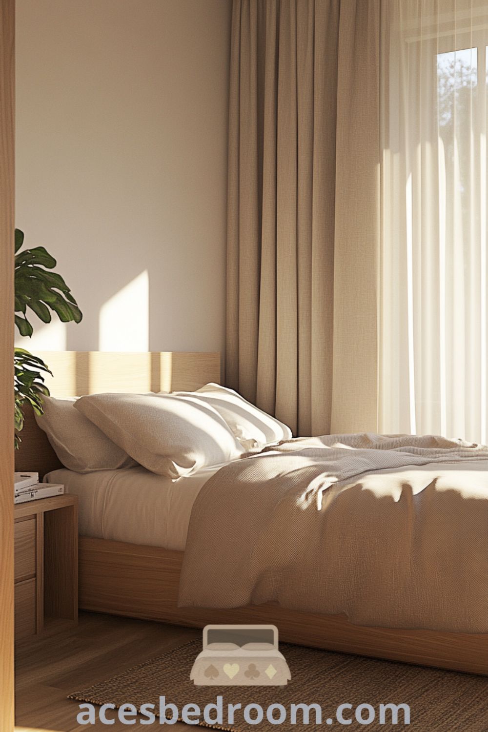 Minimalist bedroom retreat on acesbedroom.com showcasing a calming design, minimalist furniture, soft textures, and simple furniture for a relaxing space.