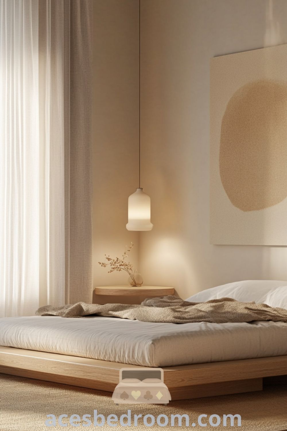Minimalist Bedroom Sanctuary on acesbedroom.com showcasing simple furniture, calming design, and peaceful environment in a cozy minimalist bedroom.